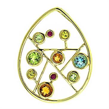 Prima 14k Yellow Gemstone Pendant Prima 14k Yellow Gemstone Pendant