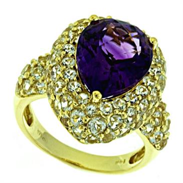 Prima Amethyst And White Topaz Ring Prima Amethyst And White Topaz Ring