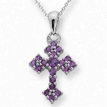 Prima Amethyst & Diamond Cross Pendant Prima Amethyst & Diamond Cross Pendant