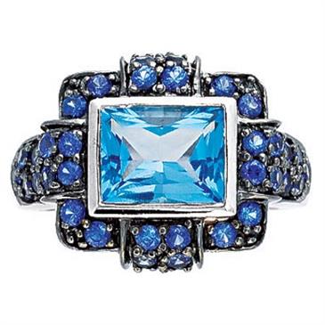 Prima Blue Topaz And Sapphire Ring Prima Blue Topaz And Sapphire Ring
