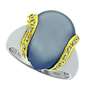 Prima Diamond And Blue Chalcedony Ring Prima Diamond And Blue Chalcedony Ring
