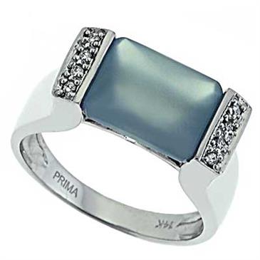 Prima Diamond And Blue Chalcedony Ring Prima Diamond And Blue Chalcedony Ring