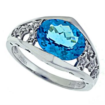 Prima Diamond And Blue Topaz Ring Prima Diamond And Blue Topaz Ring