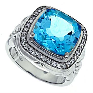 Prima Diamond And Blue Topaz Ring Prima Diamond And Blue Topaz Ring