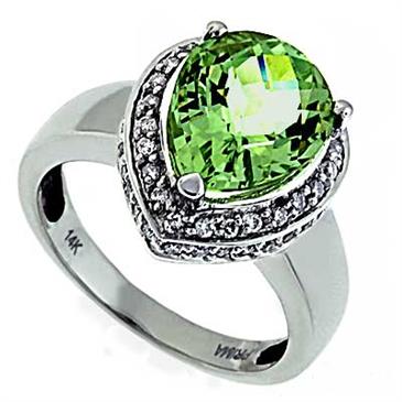Prima Diamond And Green Amethyst Ring Prima Diamond And Green Amethyst Ring