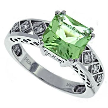 Prima Diamond And Green Amethyst Ring Prima Diamond And Green Amethyst Ring