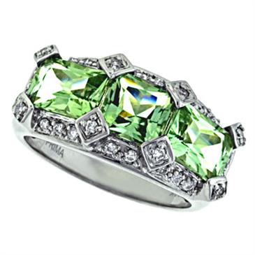 Prima Diamond And Green Amethyst Ring Prima Diamond And Green Amethyst Ring