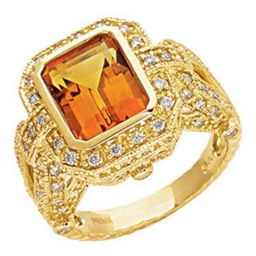 Prima Diamond And Madera Citrine Ring Prima Diamond And Madera Citrine Ring