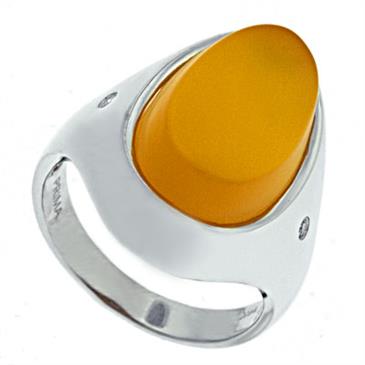 Prima Diamond And Orange Chalcedony Ring Prima Diamond And Orange Chalcedony Ring