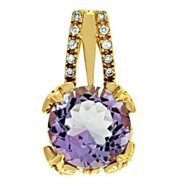 Prima Diamond And Pink Amethyst Pendant Prima Diamond And Pink Amethyst Pendant