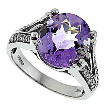 Prima Diamond And Pink Amethyst Ring Prima Diamond And Pink Amethyst Ring