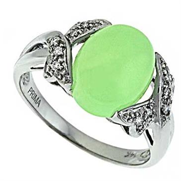 Prima Diamond And Prehnite Ring Prima Diamond And Prehnite Ring
