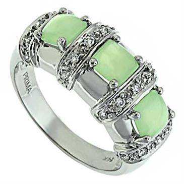 Prima Diamond And Prehnite Ring Prima Diamond And Prehnite Ring