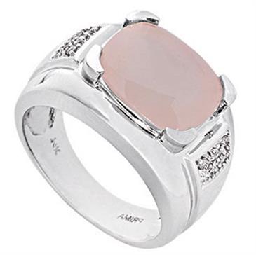 Prima Diamond And Rose Quartz Ring Prima Diamond And Rose Quartz Ring