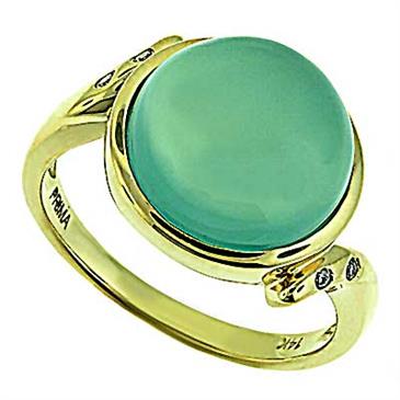 Prima Diamond And Sea Blue Chalcedony Ring Prima Diamond And Sea Blue Chalcedony Ring