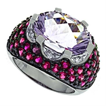Prima Diamond, Pink Amethyst And Pink Sapphire Ring Prima Diamond, Pink Amethyst And Pink Sapphire Ring