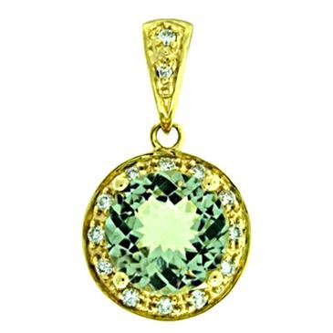Prima Green Amethyst & Diamond Pendant Prima Green Amethyst & Diamond Pendant