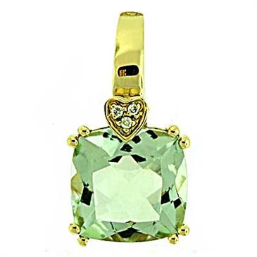 Prima Green Amethyst & Diamond Pendant Prima Green Amethyst & Diamond Pendant