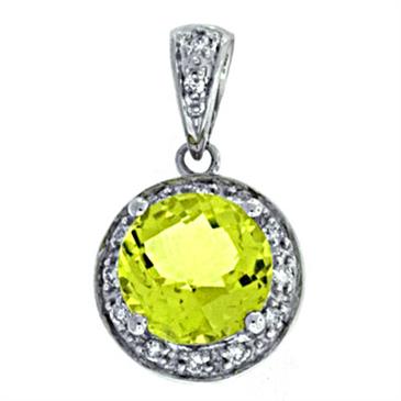 Prima Lemon Quartz & Diamond Pendant Prima Lemon Quartz & Diamond Pendant