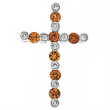 Prima Orange Sapphire & Diamond Pendant Prima Orange Sapphire & Diamond Pendant