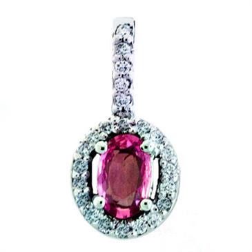 Prima Pink Sapphire & Diamond Pendant Prima Pink Sapphire & Diamond Pendant