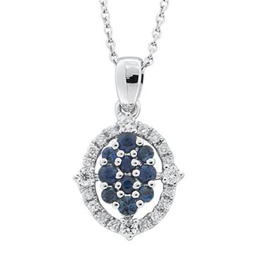 Prima Sapphire & Diamond Pendant With Chain Prima Sapphire & Diamond Pendant With Chain