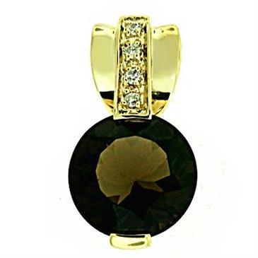 Prima Smokey Quartz And Diamond Pendant Prima Smokey Quartz And Diamond Pendant
