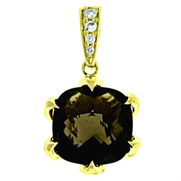 Prima Smokey Quartz & Diamond Pendant Prima Smokey Quartz & Diamond Pendant