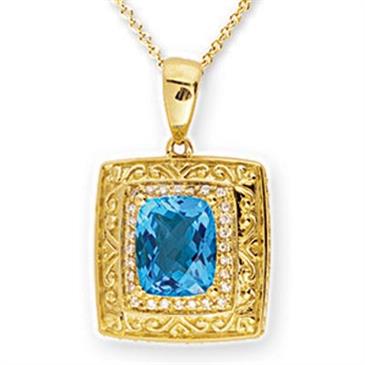 Prima 14k Rose Gemstone Pendant Prima 14k Rose Gemstone Pendant