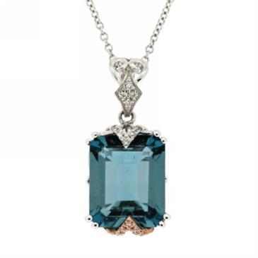 Prima 14k Two Tone Gemstone Pendant Prima 14k Two Tone Gemstone Pendant