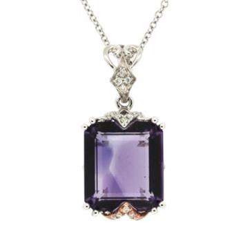 Prima 14k Two Tone Gemstone Pendant Prima 14k Two Tone Gemstone Pendant