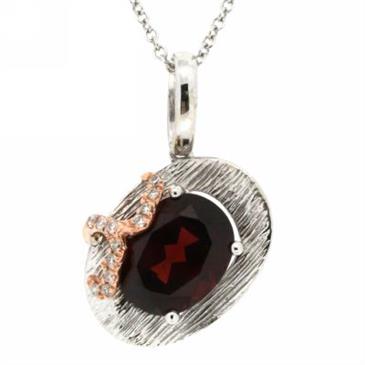 Prima 14k Two Tone Gemstone Pendant Prima 14k Two Tone Gemstone Pendant