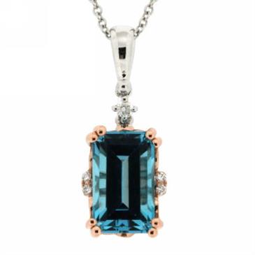 Prima 14k Two Tone Gemstone Pendant Prima 14k Two Tone Gemstone Pendant
