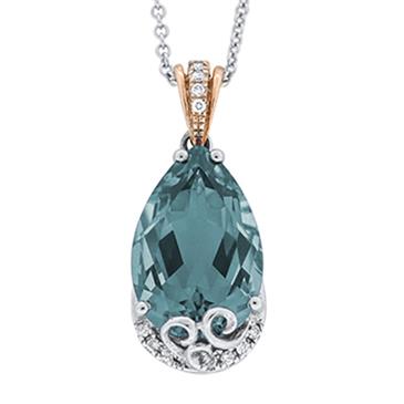 Prima 14k White And Rose Gold Gemstone Pendant Prima 14k White And Rose Gold Gemstone Pendant