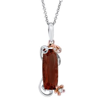 Prima 14k White And Rose Gold Gemstone Pendant Prima 14k White And Rose Gold Gemstone Pendant