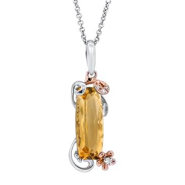 Prima 14k White And Rose Gold Gemstone Pendant Prima 14k White And Rose Gold Gemstone Pendant