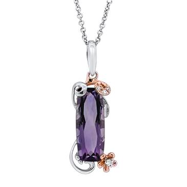 Prima 14k White And Rose Gold Gemstone Pendant Prima 14k White And Rose Gold Gemstone Pendant