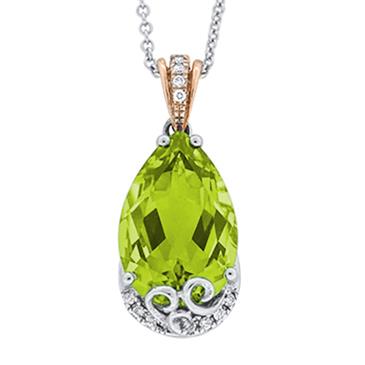 Prima 14k White And Rose Gold Gemstone Pendant Prima 14k White And Rose Gold Gemstone Pendant
