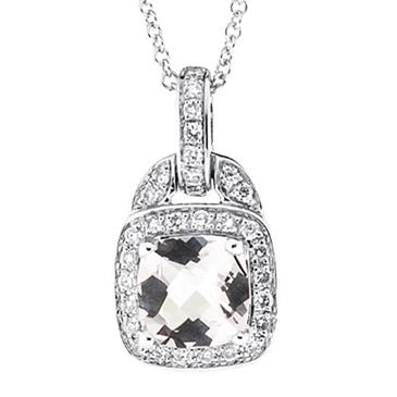Prima 14k White Gemstone Pendant