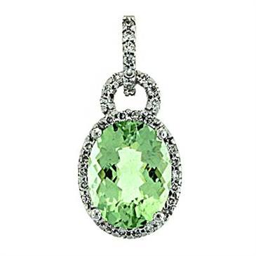Prima 14k White Gemstone Pendant Prima 14k White Gemstone Pendant