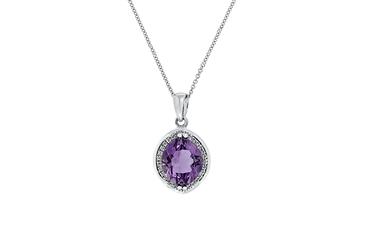 Prima 14k White Gemstone Pendant Prima 14k White Gemstone Pendant