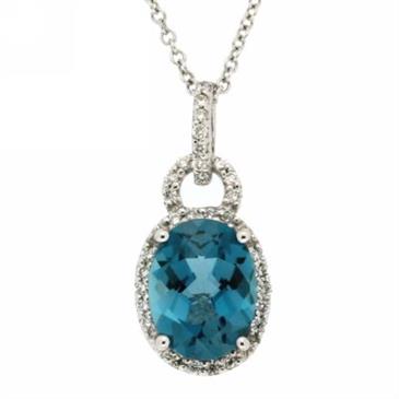 Prima 14k White Gemstone Pendant Prima 14k White Gemstone Pendant