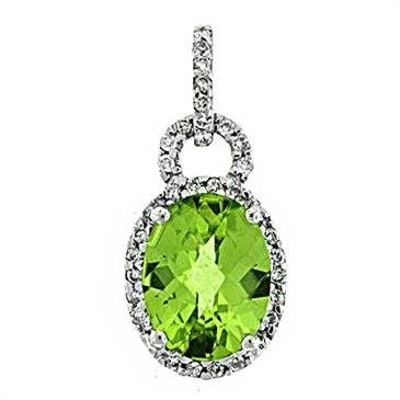 Prima 14k White Gemstone Pendant Prima 14k White Gemstone Pendant