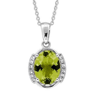 Prima 14k White Gemstone Pendant Prima 14k White Gemstone Pendant