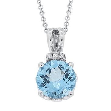 Prima 14k White Gemstone Pendant Prima 14k White Gemstone Pendant