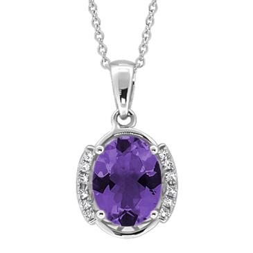 Prima 14k White Gemstone Pendant Prima 14k White Gemstone Pendant