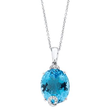 Prima 14k White Gemstone Pendant Prima 14k White Gemstone Pendant
