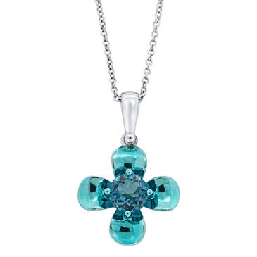 Prima 14k White Gemstone Pendant Prima 14k White Gemstone Pendant