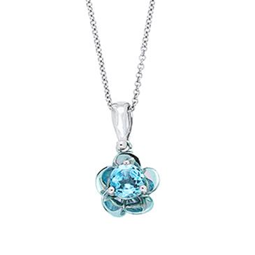 Prima 14k White Gemstone Pendant Prima 14k White Gemstone Pendant