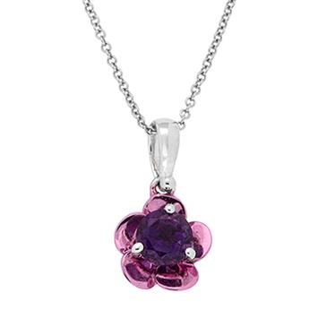 Prima 14k White Gemstone Pendant Prima 14k White Gemstone Pendant